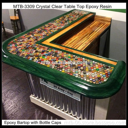 Crystal Clear Table top Epoxy Resin with Bottle Caps